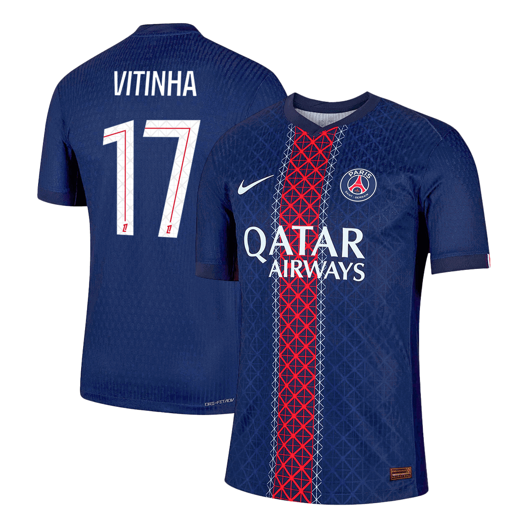 VITINHA #17 Authentic PSG Home Soccer Jersey 2025/26 Navy