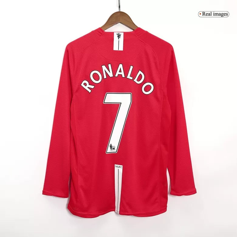 Maillot Domicile Rétro Manchester United Ronaldo #7 2007/08 - Manches Longues