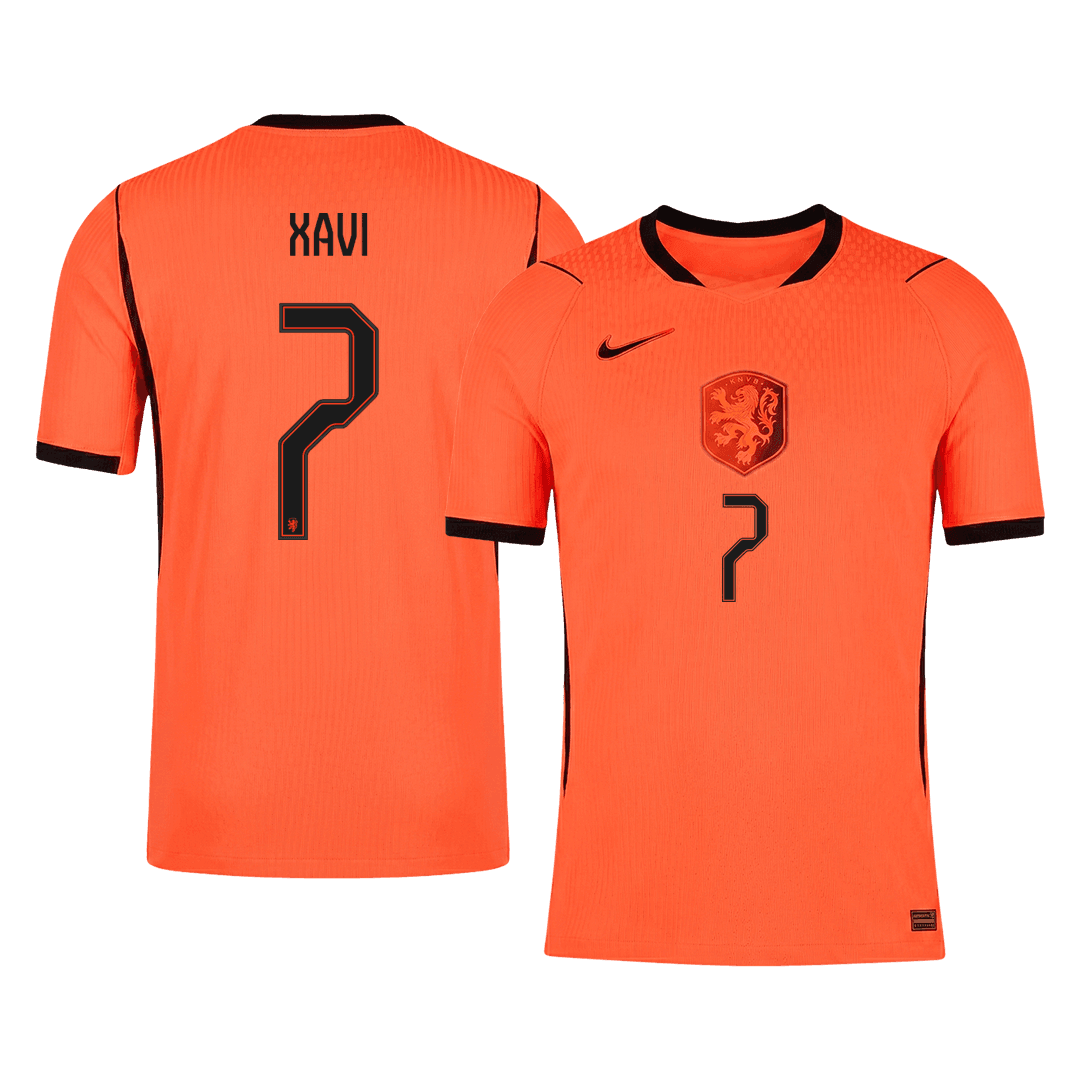 XAVI #7 Player Version Netherlands Home Soccer Jersey World Cup 2026 Orange