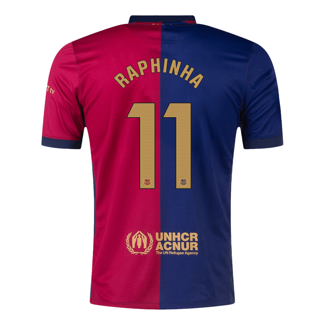 Barcelona RAPHINHA #11 Home Jersey 2024/25 -（Spotify Logo Without Text）