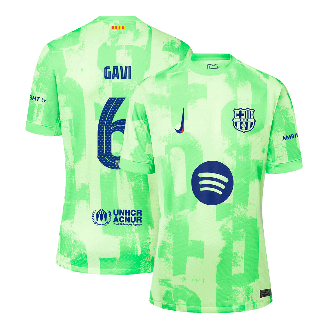 Barcelona GAVI #6 Third Away Jersey  - UCL（Spotify Logo Without Text）