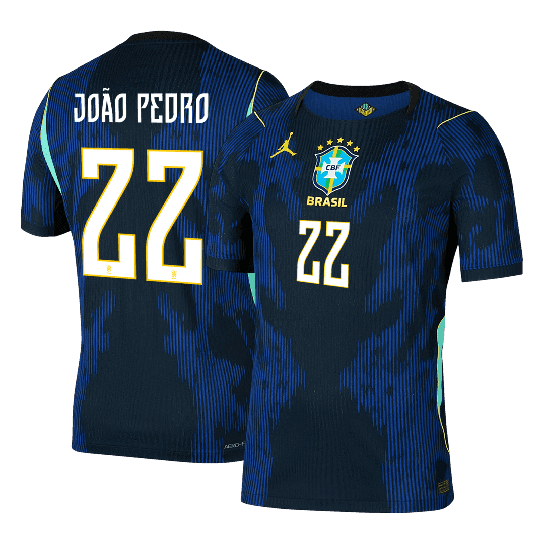 JOÃO PEDRO #22 Player Version Brazil Away Soccer Jersey World Cup 2026 Navy