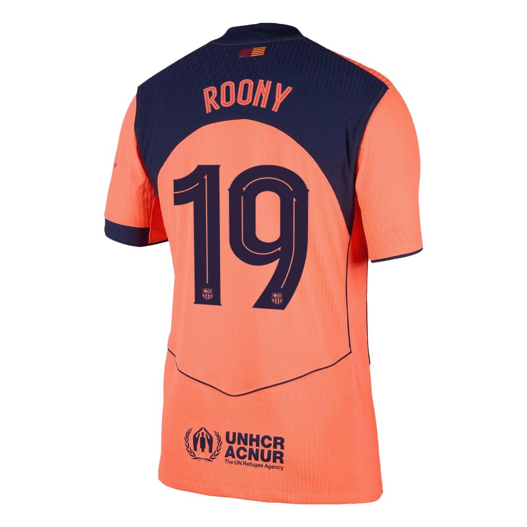 ROONY #19 Authentic Barcelona Third Away Soccer Jersey 25/26 Orange- UCL