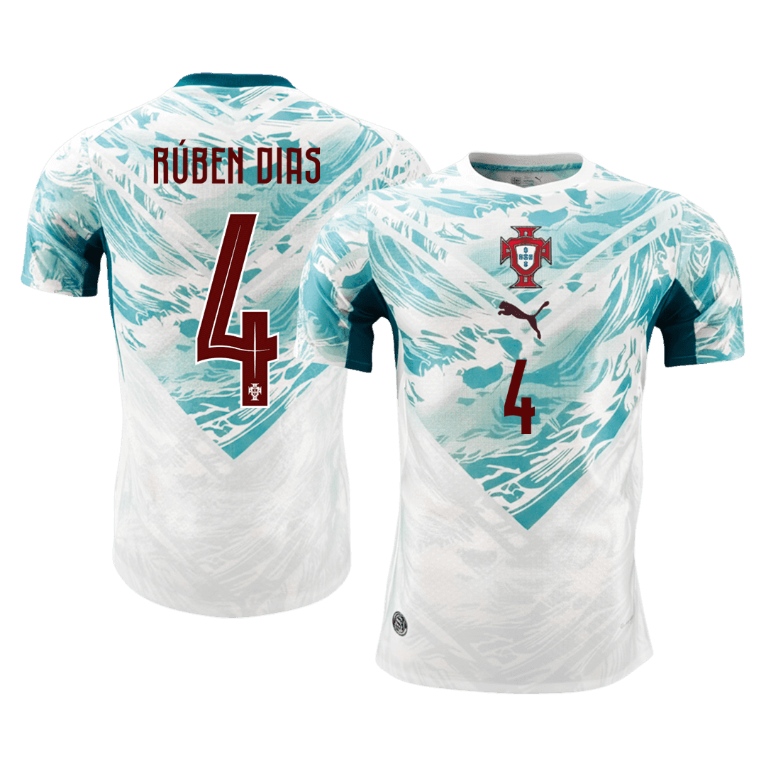 RÚBEN DIAS #4 Player Version Portugal Away Soccer Jersey World Cup 2026 White&Green