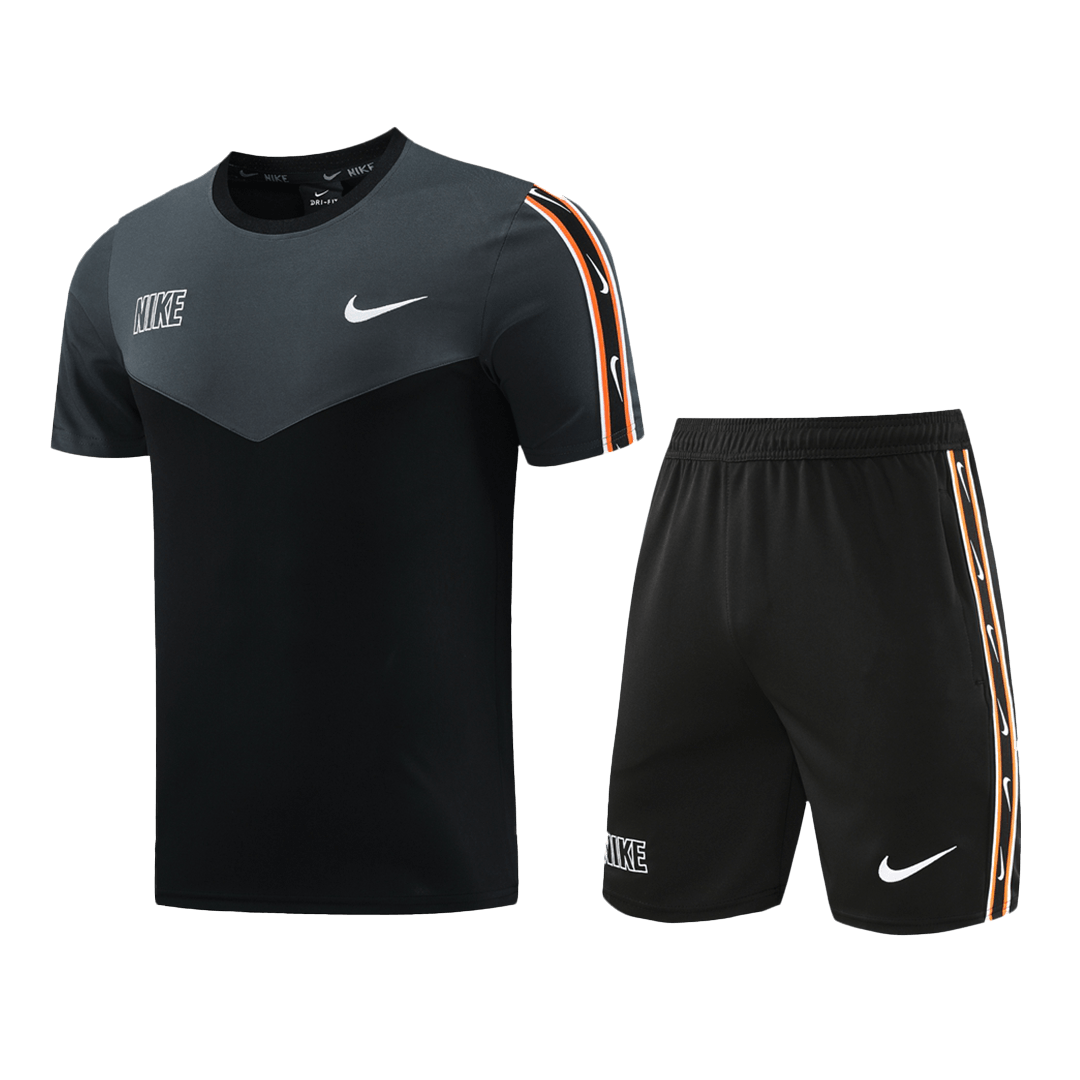 NK-ND03 Anpassbares Team-Trikot-Set (Shirt + Short) Schwarz &amp; Grau