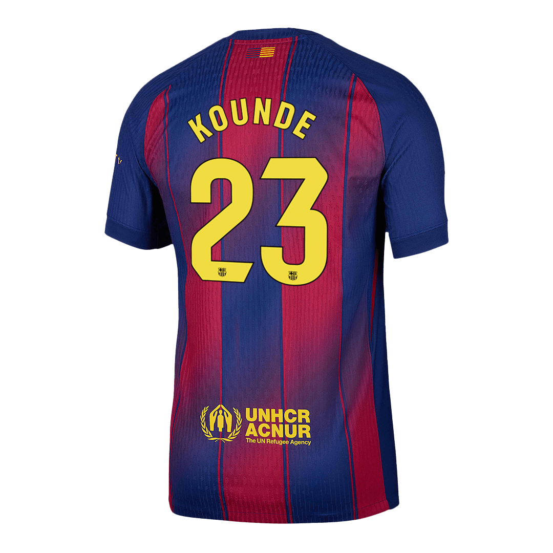 KOUNDE #23 Authentic Barcelona Home Soccer Jersey 2025/26 Red&Blue