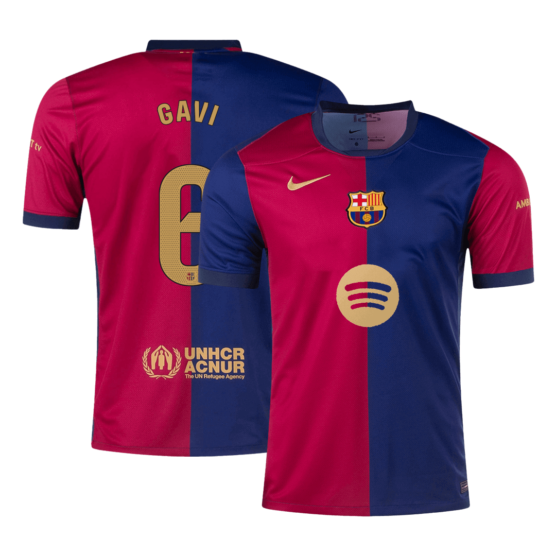 Maillot domicile Barcelone GAVI #6 2024/25 - Logo Spotify sans texte