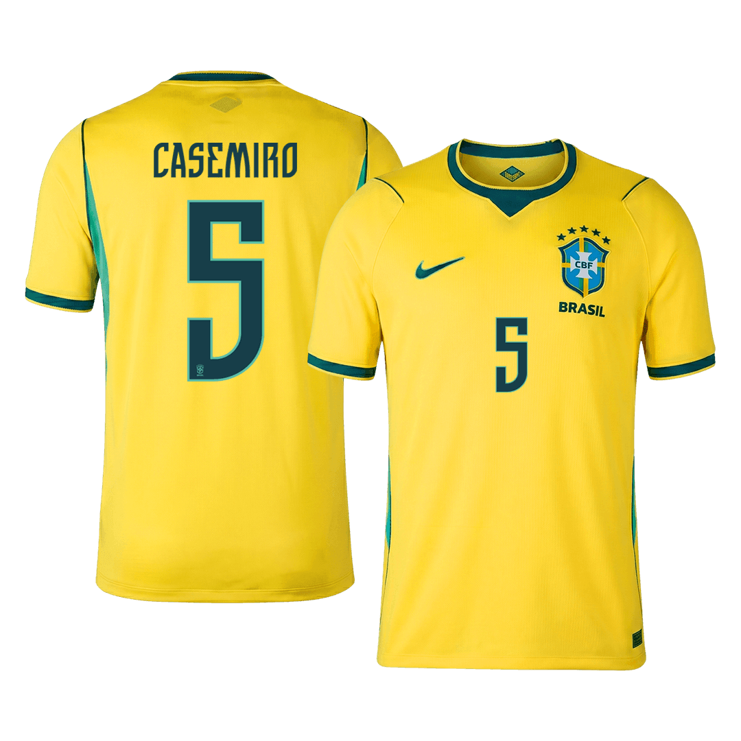 CASEMIRO #5 Brazil Home Soccer Jersey World Cup 2026 Yellow