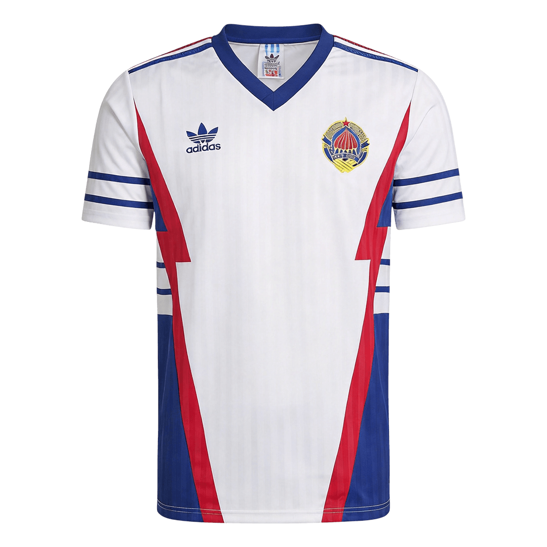 Men Retro Fan Version Yugoslavia Away Soccer Jersey 1990 White