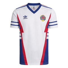 Men Retro Fan Version Yugoslavia Away Soccer Jersey 1990 White