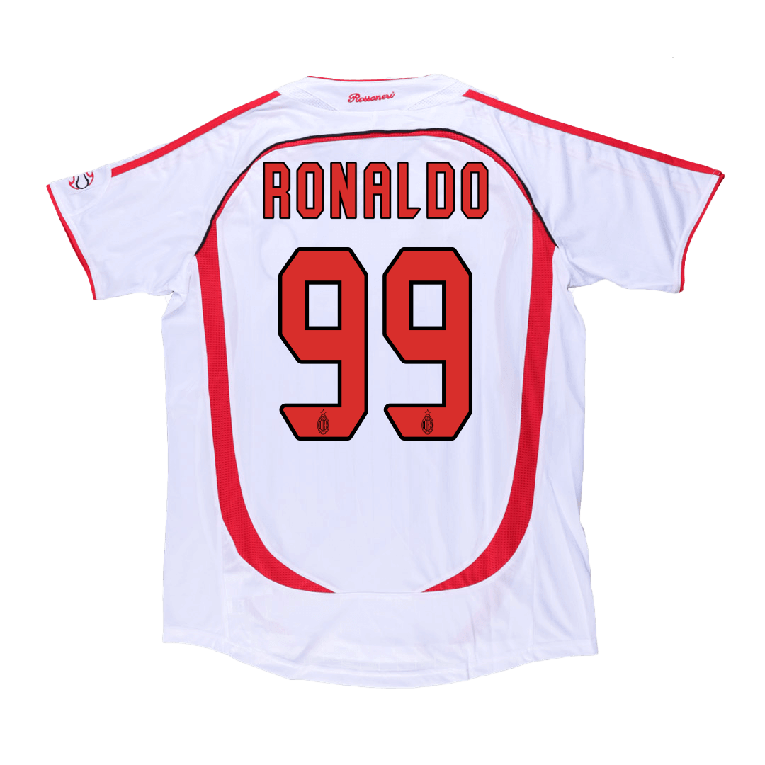 Maillot de football extérieur rétro AC Milan Ronaldo #99 2006/07