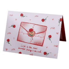 Custom Rose Envelope Valentine's Day Card Red