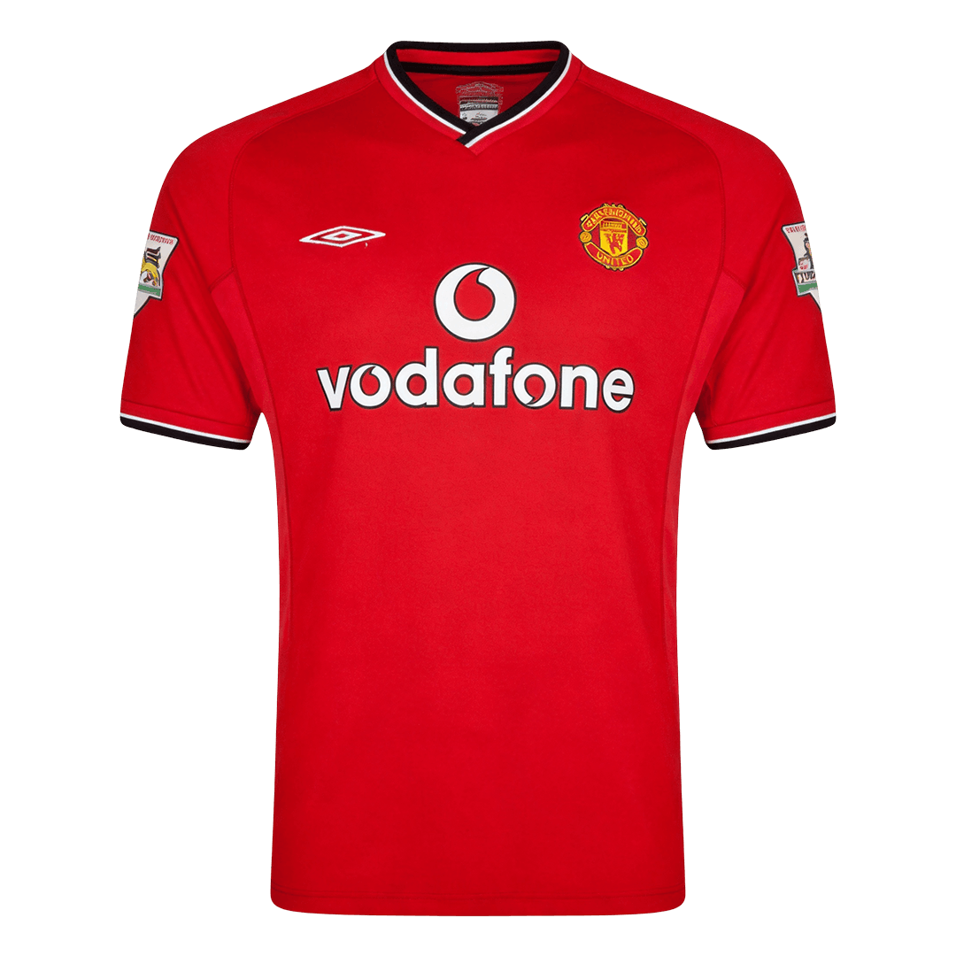 Men Retro Fan Version Manchester United Home Soccer Jersey 2000/02 Red