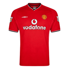 Men Retro Fan Version Manchester United Home Soccer Jersey 2000/02 Red