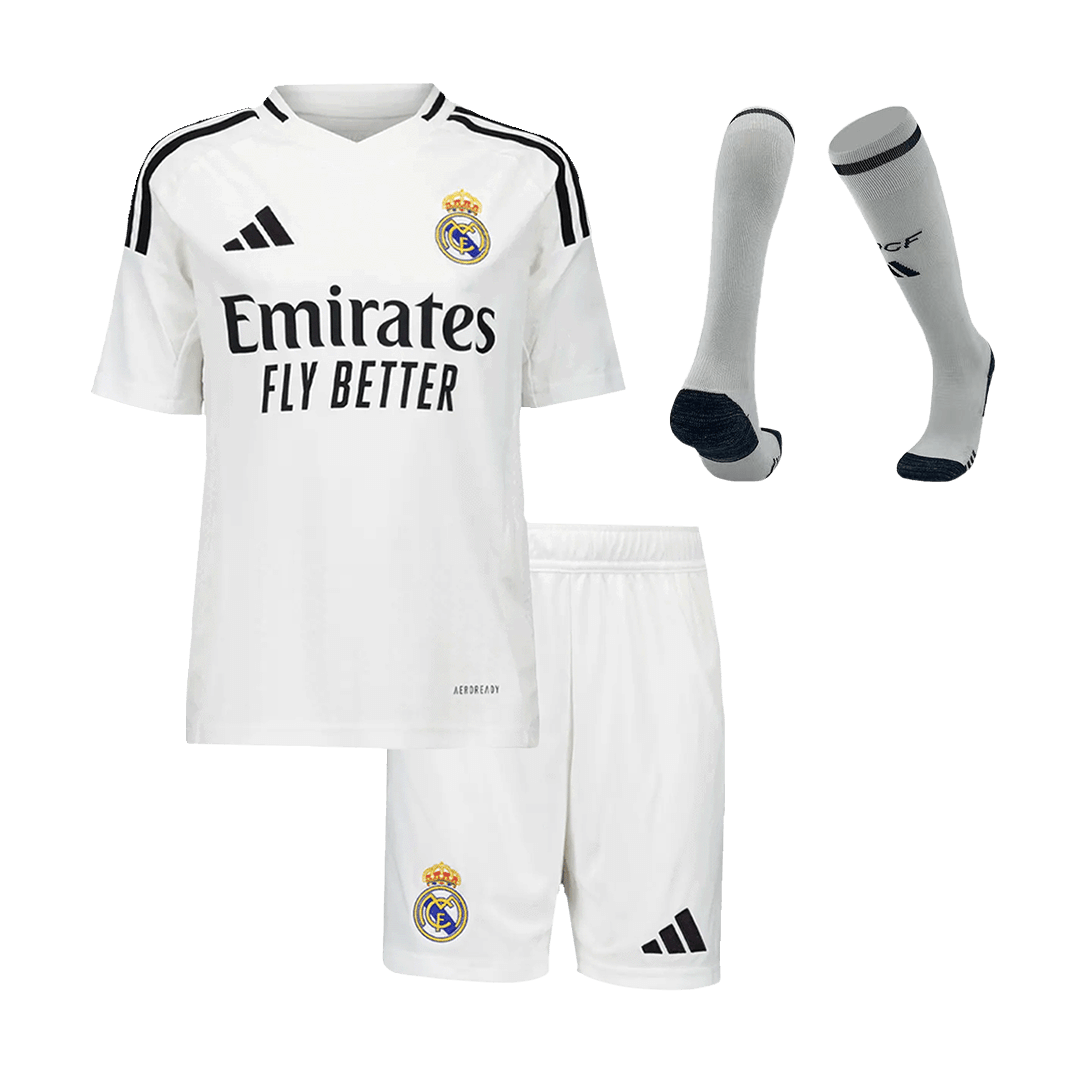 Maillot domicile Real Madrid 2024/25 pour enfant (maillot, short, chaussettes)