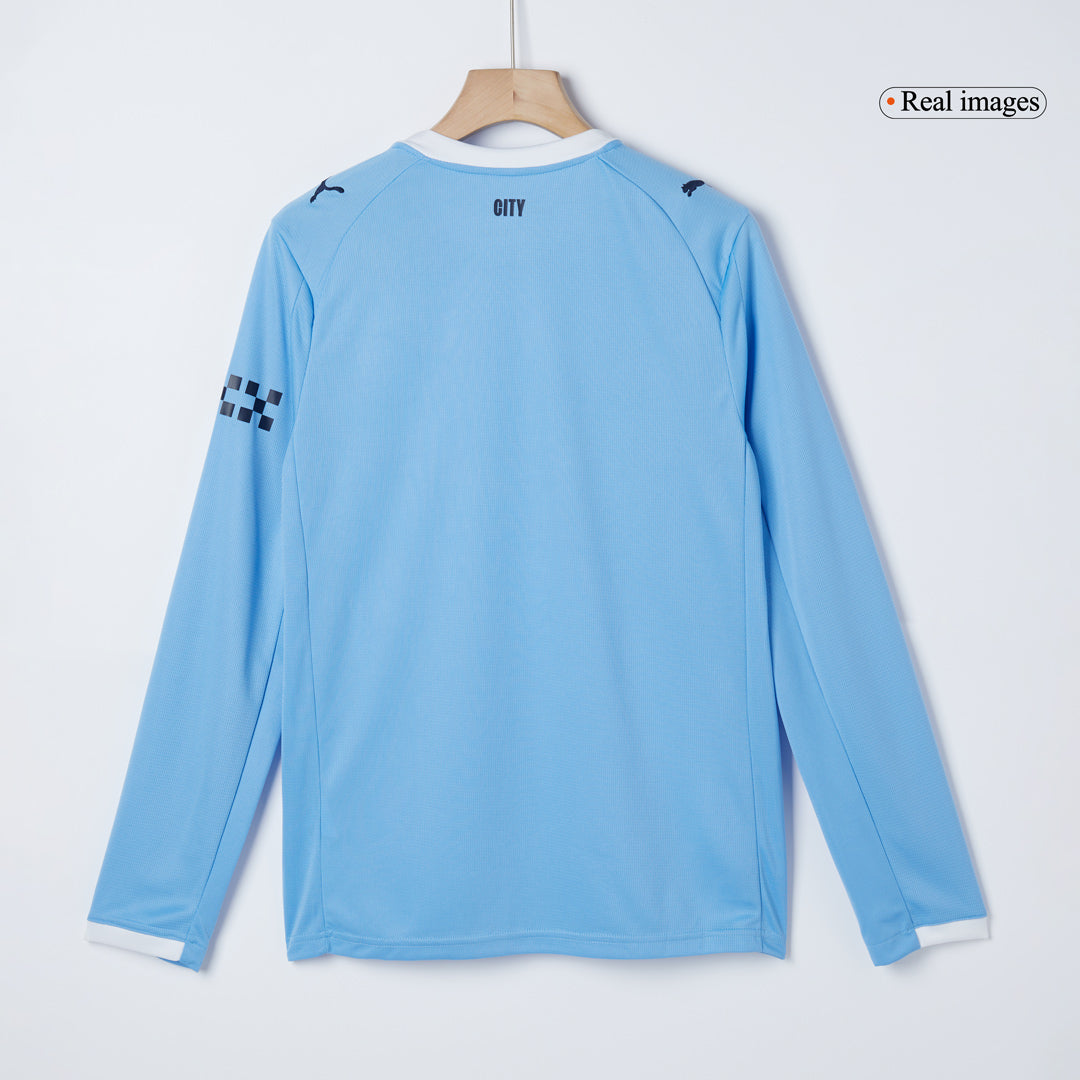 Manchester City Home Long Sleeve Soccer Jersey 2025/26 Blue