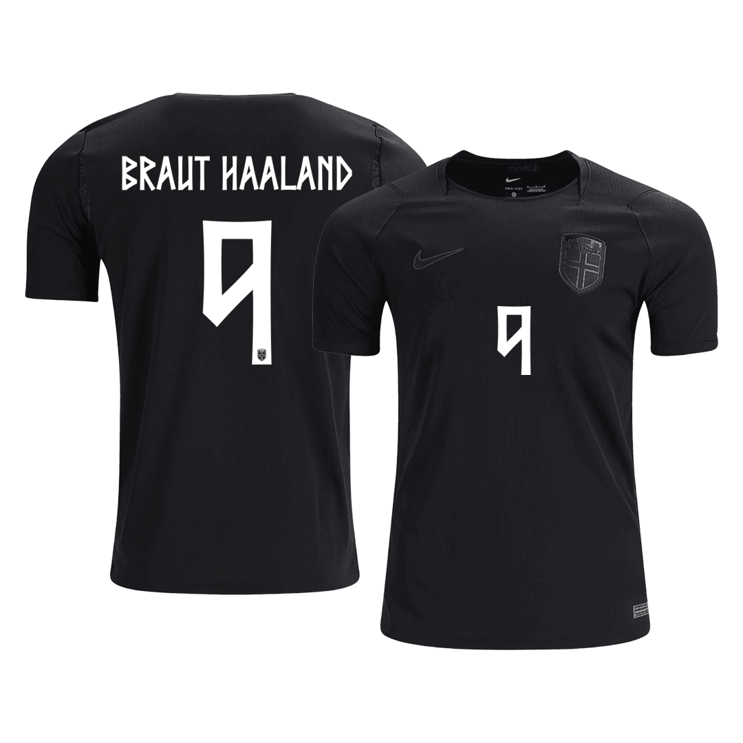 BRAUT HAALAND #9 Norway Away Soccer Jersey World Cup 2026 Black