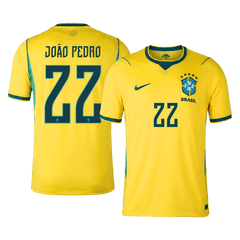 JOÃO PEDRO #22 Brazil Home Soccer Jersey World Cup 2026 Yellow