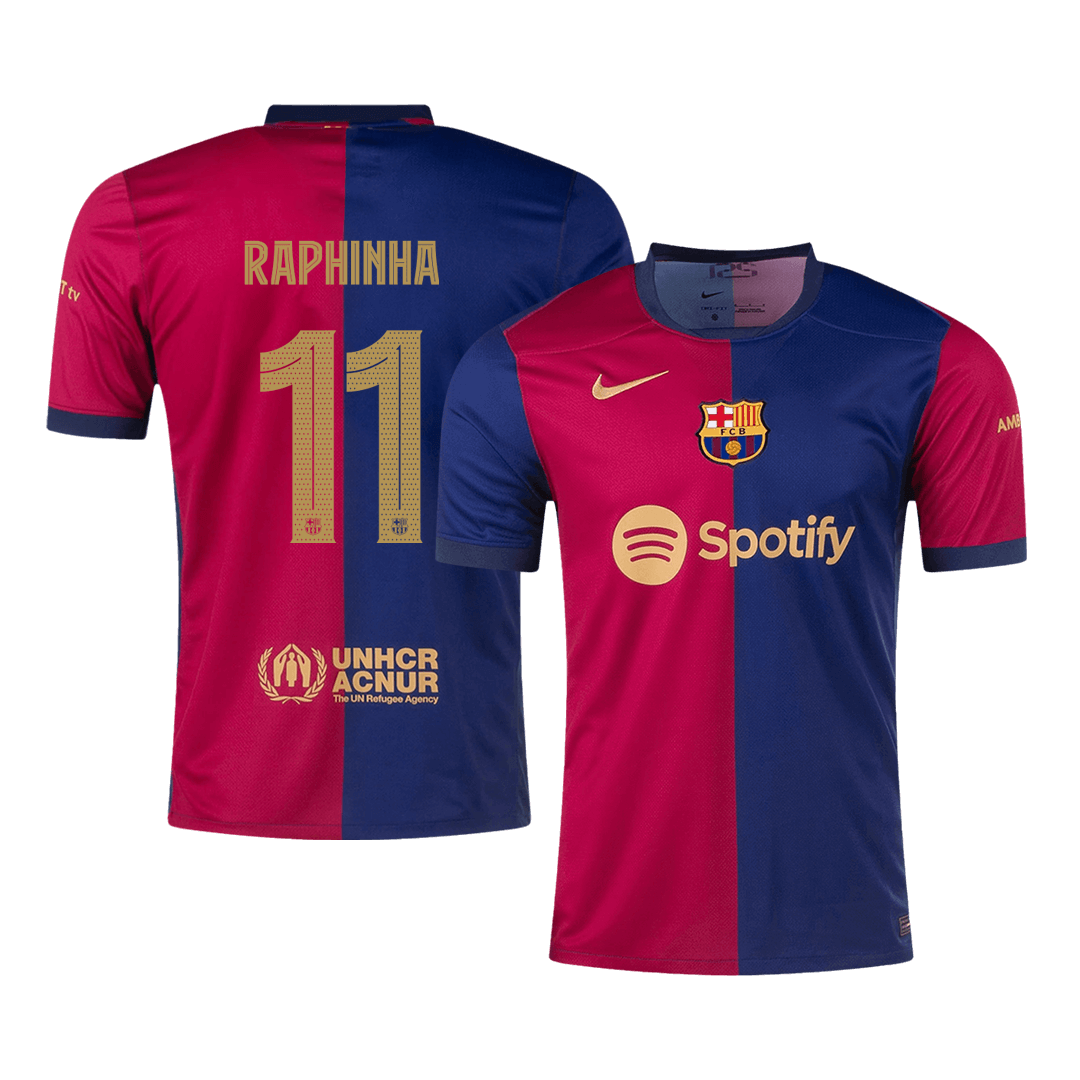 Barcelona RAPHINHA #11 Home Soccer Jersey 2024/25 - UCL Edition