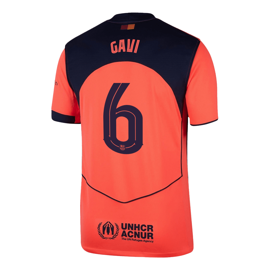 GAVI #6 Barcelona Third Away Soccer Jersey 2025/26 Orange- UCL