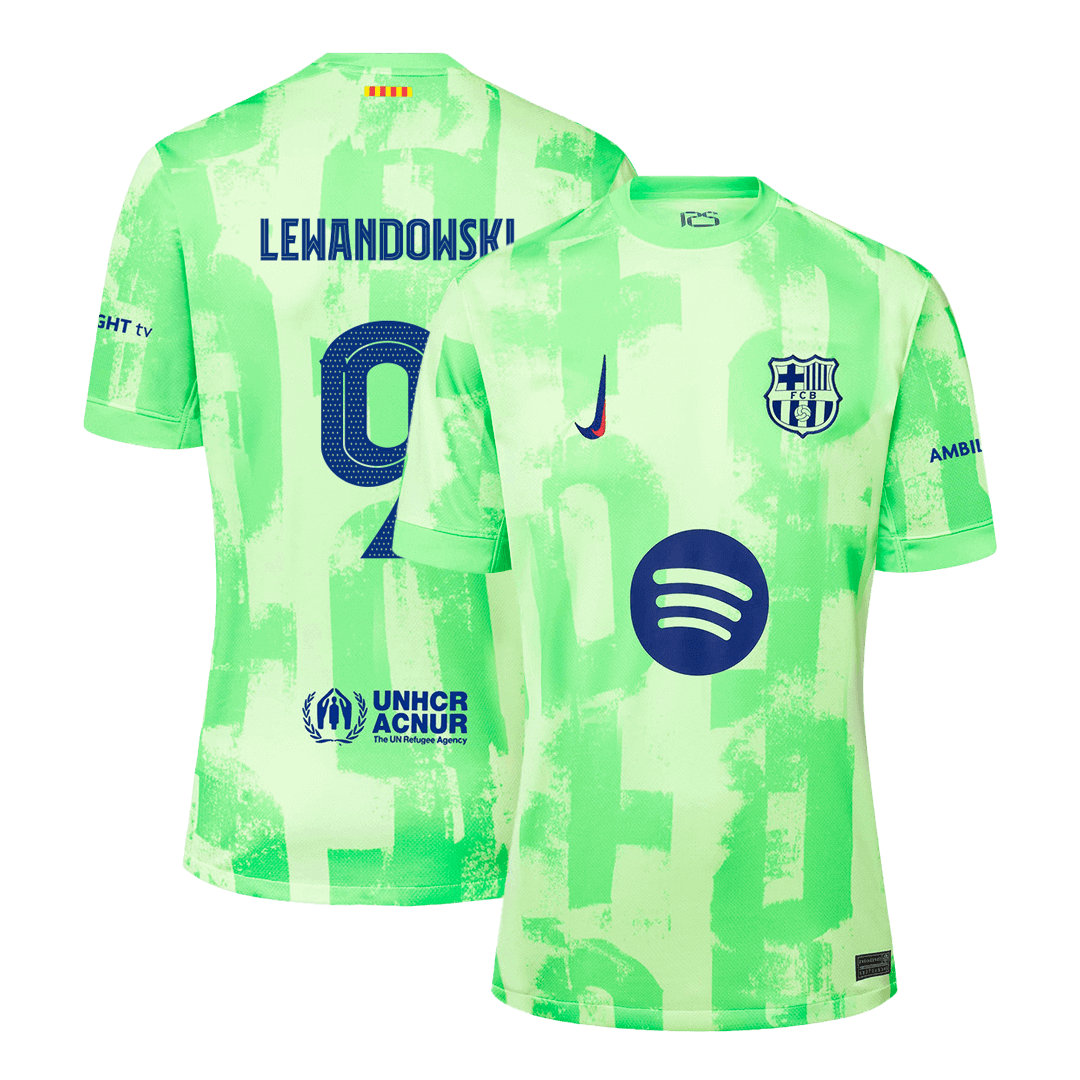 Barcelona LEWANDOWSKI #9 Third Away Jersey  - UCL（Spotify Logo Without Text）