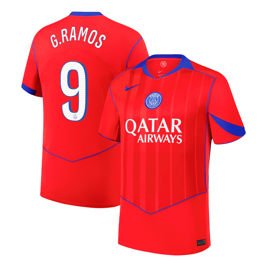 G.RAMOS #9 PSG Third Away Soccer Jersey 2025/26 Red