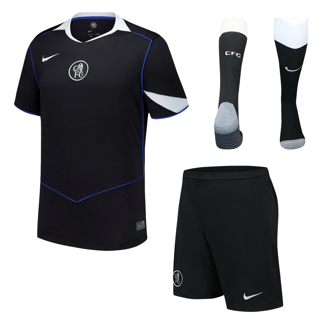 25/26 Chelsea Third Away Soccer Jersey Kit(Jersey+Shorts+Socks) Black