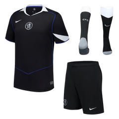 25/26 Chelsea Third Away Soccer Jersey Kit(Jersey+Shorts+Socks) Black
