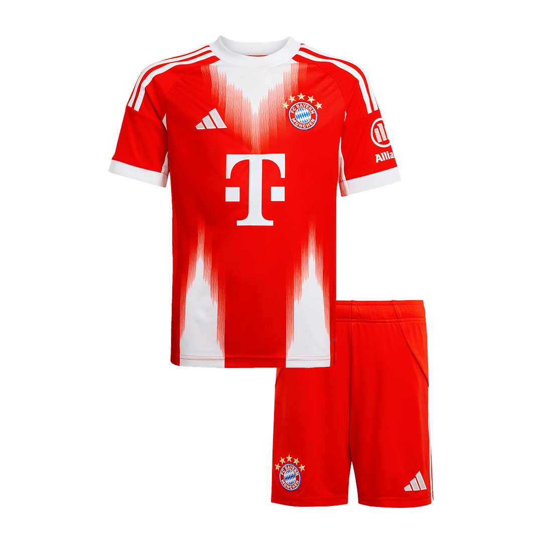 Kid's Bayern Munich Home Soccer Jersey Kit(Jersey+Shorts) 2025/26 Red