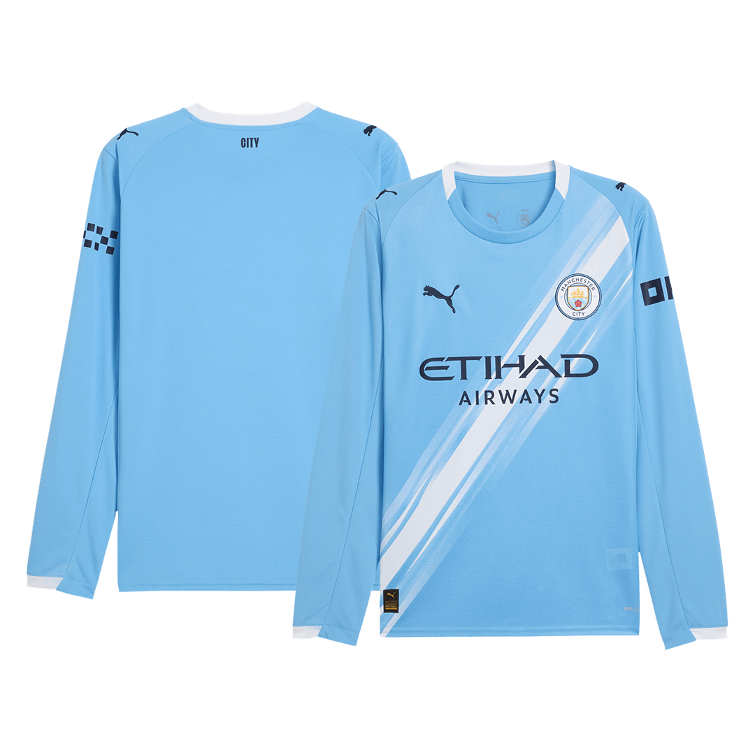 Manchester City Home Long Sleeve Soccer Jersey 2025/26 Blue