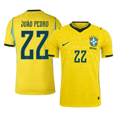 JOÃO PEDRO #22 Player Version Brazil Home Soccer Jersey World Cup 2026 Yellow