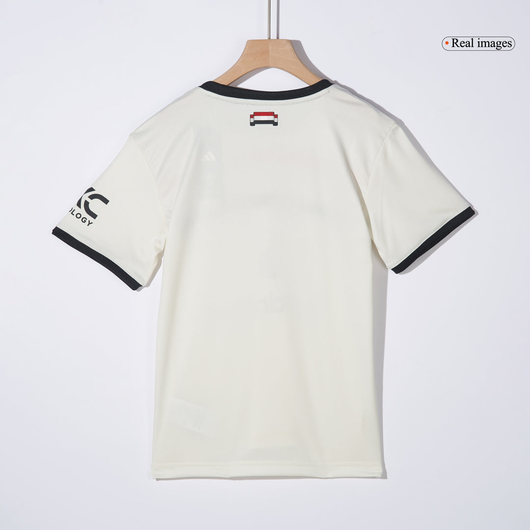 Manchester United Auswärts-Fußballtrikot-Set 2024/25 für Kinder (Trikot + Shorts + Socken)