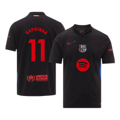 Barcelona RAPHINHA #11 Away Jersey 2024/25 -（Spotify Logo Without Text）
