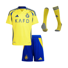Al Nassr Home Soccer Jersey Kit 2024/25 Kids(Jersey+Shorts+Socks)