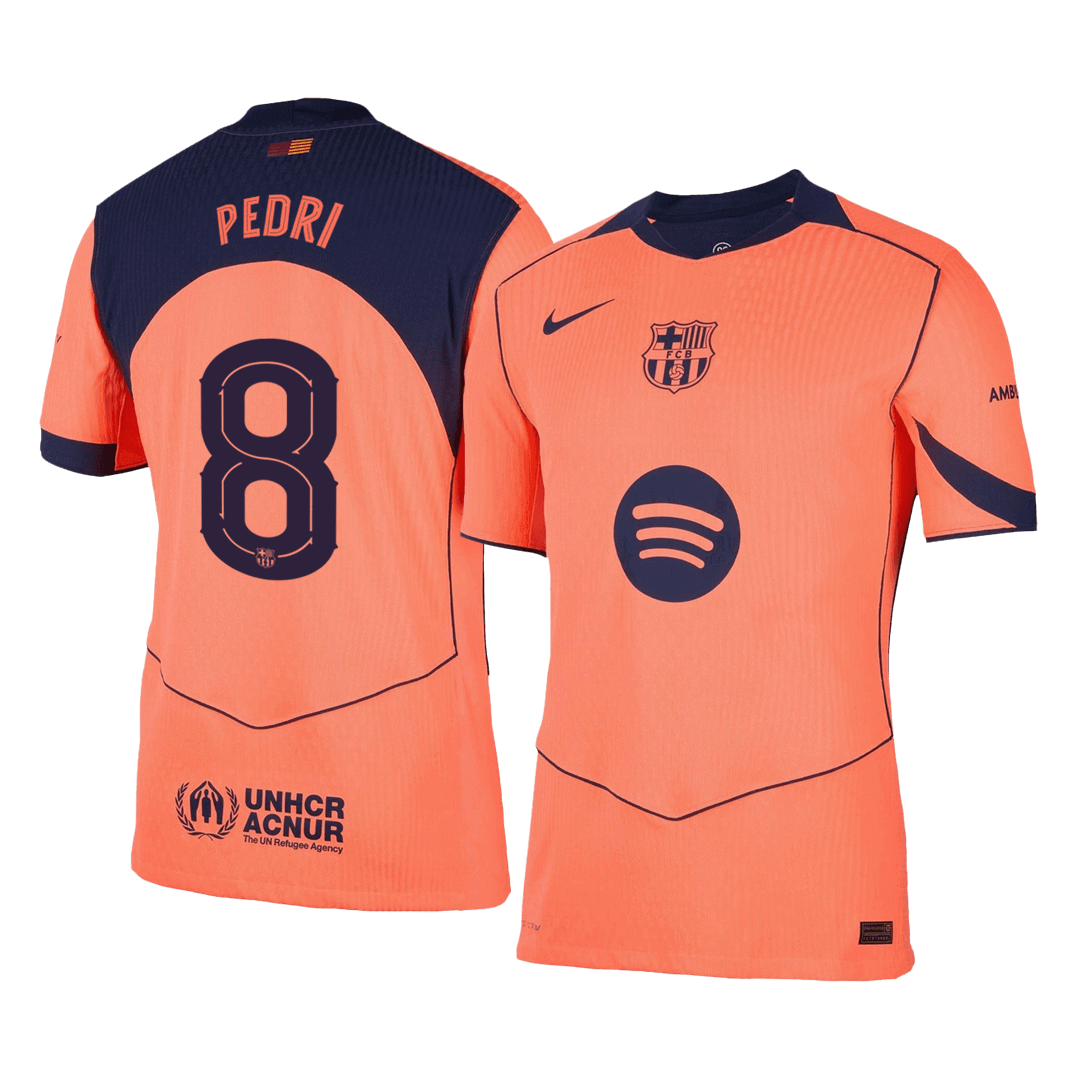 PEDRI #8 Authentic Barcelona Third Away Soccer Jersey 25/26 Orange- UCL