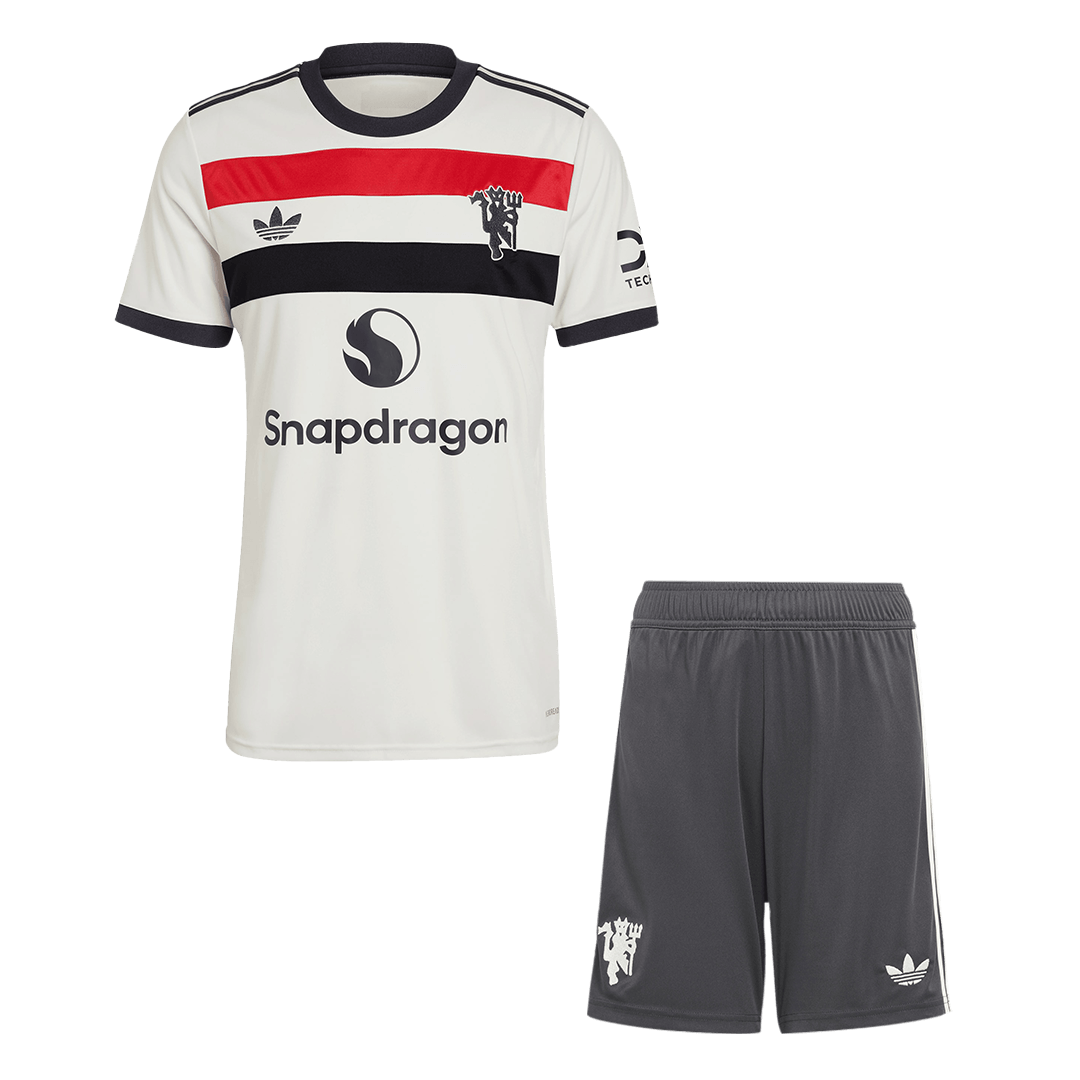 Manchester United Auswärts-Fußballtrikot 2024/25 (Trikot + Shorts)