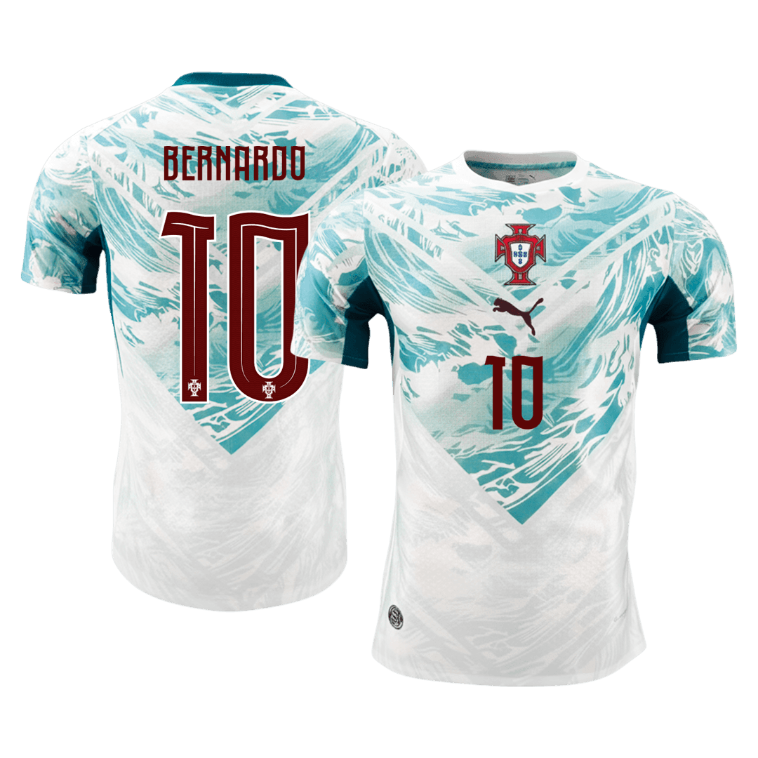 BERNARDO #10 Player Version Portugal Away Soccer Jersey World Cup 2026 White&Green