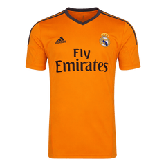 Men Retro Fan Version 13/14 Real Mardid Third Soccer Jersey Orange