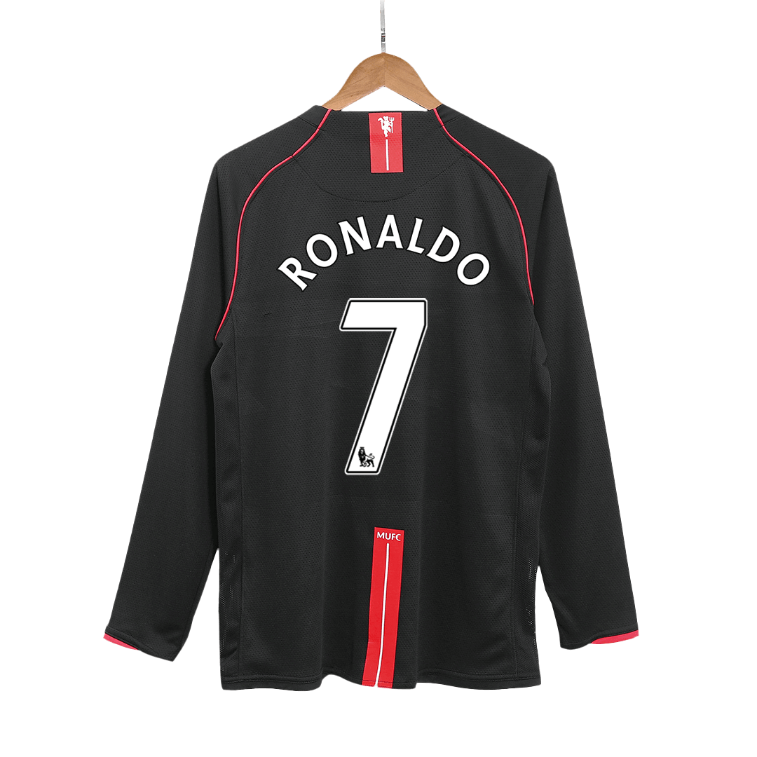 Maillot de football rétro Manchester United Ronaldo #7 extérieur 2007/08 - Manches longues
