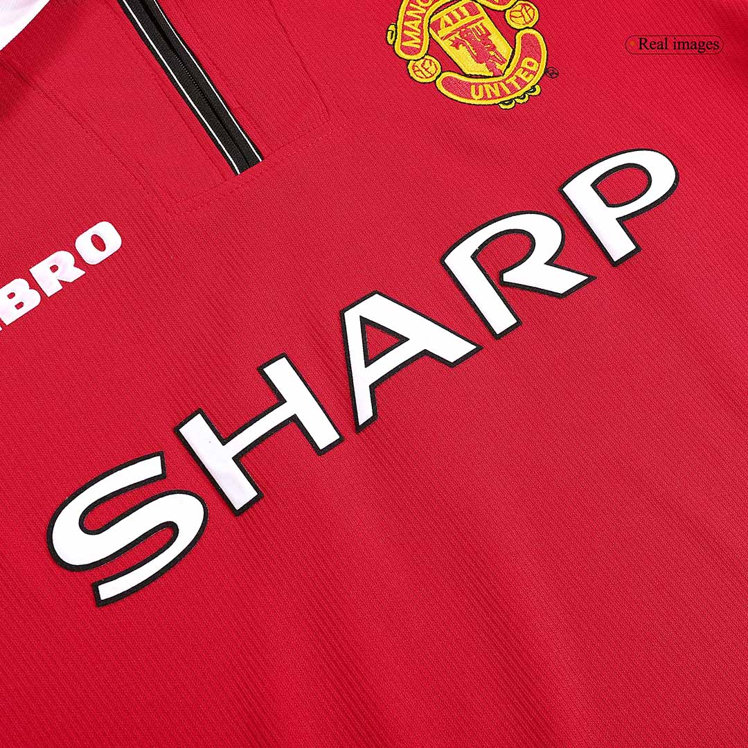 Maillots de football rétro Manchester United Domicile 1998/99 - Manches longues