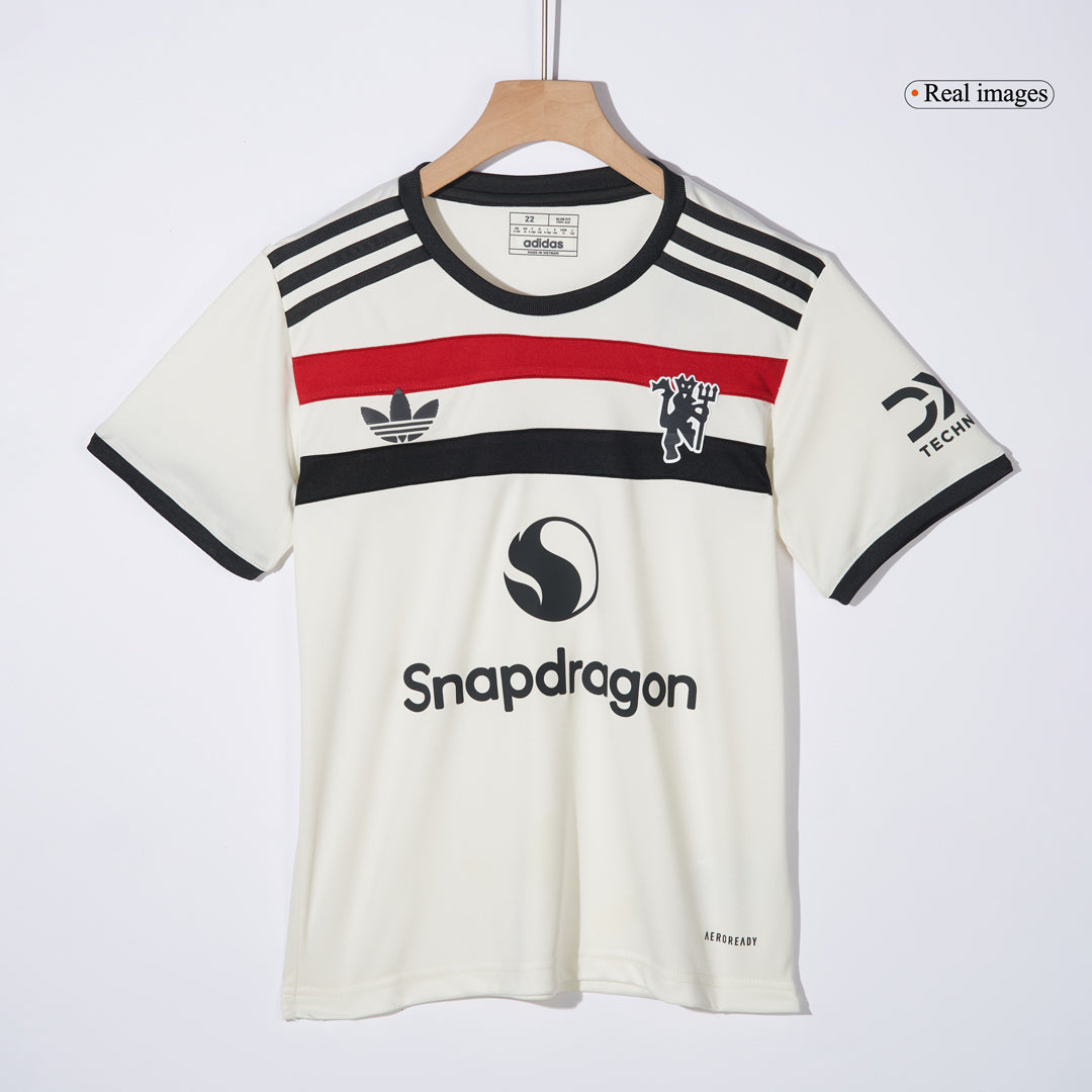 Manchester United Auswärts-Fußballtrikot-Set 2024/25 für Kinder (Trikot + Shorts + Socken)