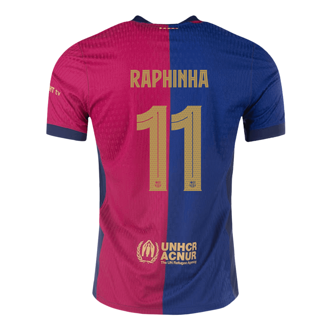 Barcelona RAPHINHA #11 Home Soccer Jersey Authentic 2024/25 - UCL Edition