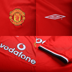Men Retro Fan Version Manchester United Home Soccer Jersey 2000/02 Red