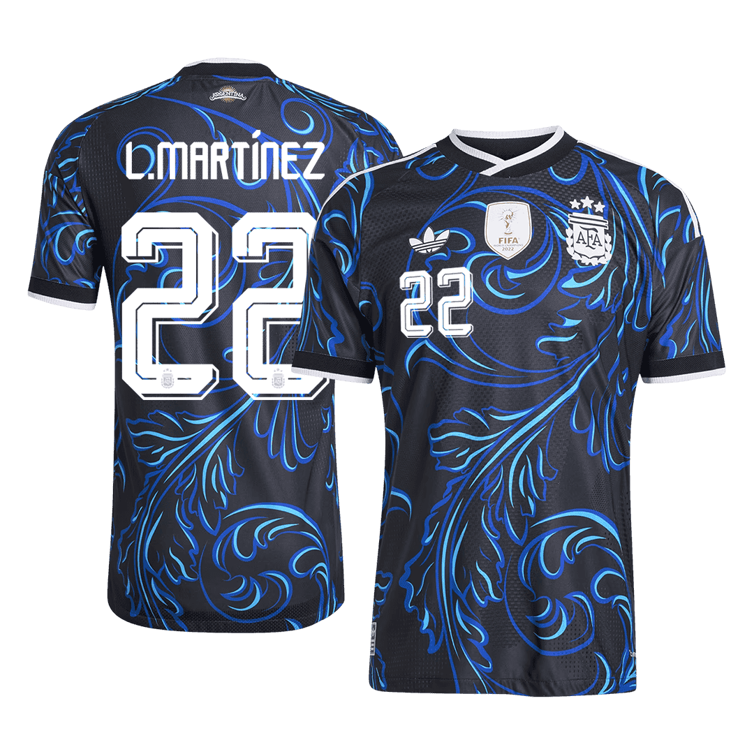L. MARTÍNEZ #22 Player Version Argentina Away Soccer Jersey World Cup 2026 Black