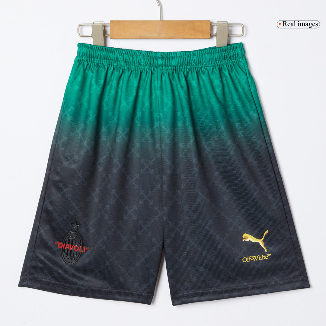 AC Mailand Viertes Auswärts-Fußballtrikot (Trikot + Shorts) 2024/25 Grün &amp; Schwarz für Kinder