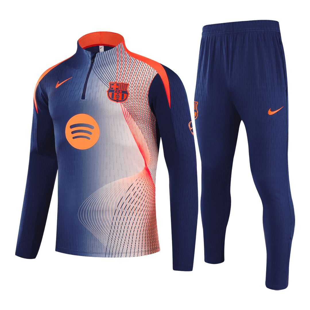 Barcelona Zipper Sweatshirt Kit(Top+Pants) 25/26 Black&Orange