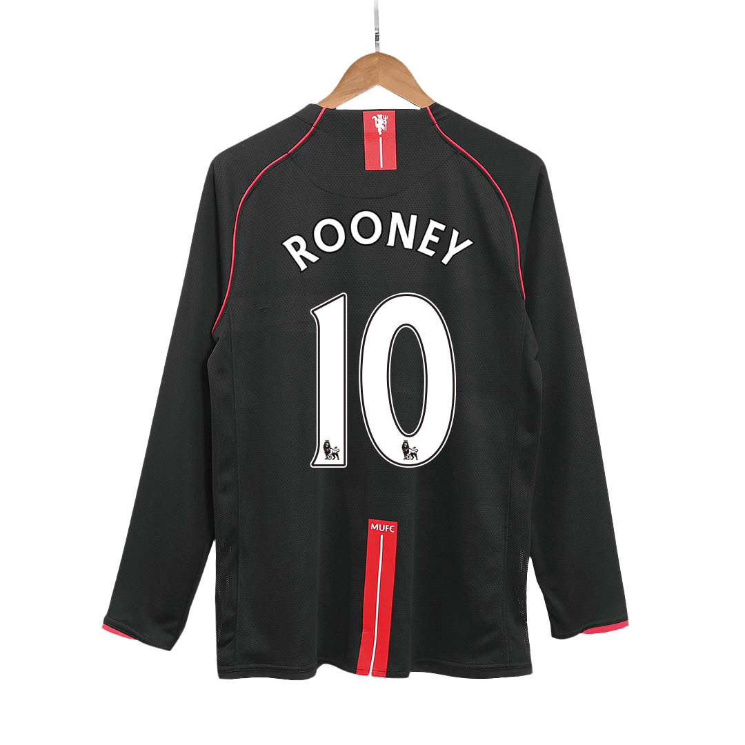 Manchester United ROONEY #10 Auswärts-Fußballtrikot Retro 2007/08 – Langarm
