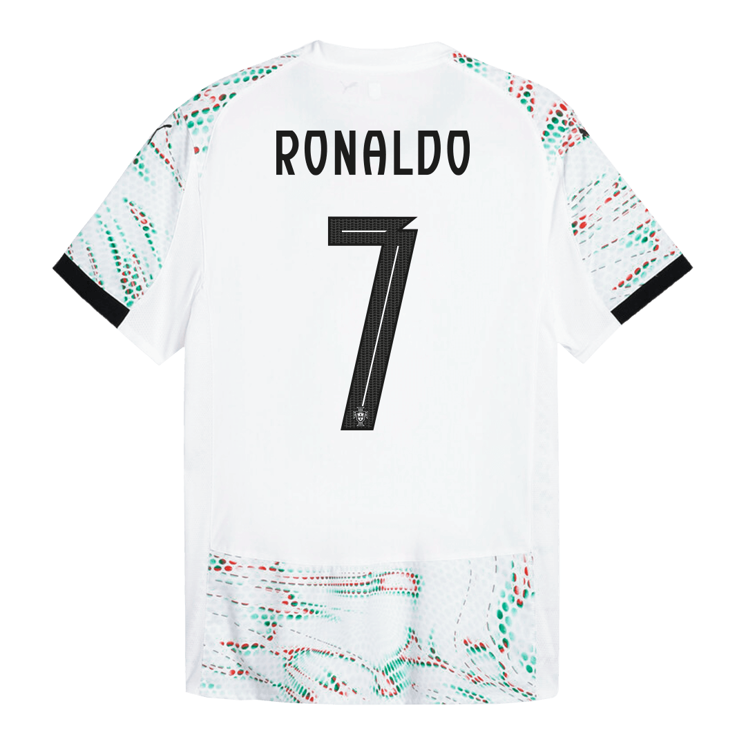 Maillot de football extérieur Portugal Ronaldo #7 authentique 2025