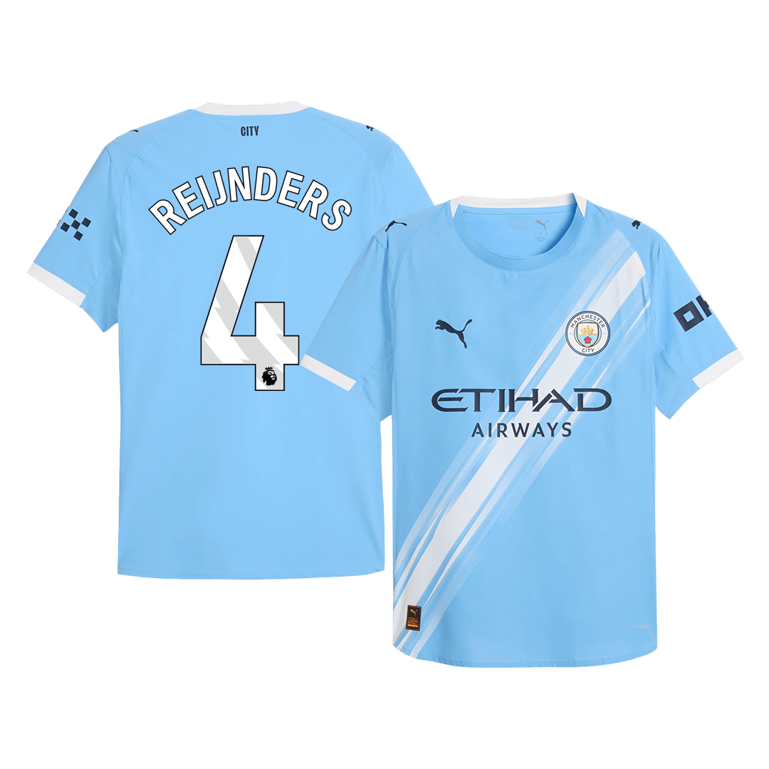 REIJNDERS #4 Authentic Manchester City Home Soccer Jersey 2025/26 Blue