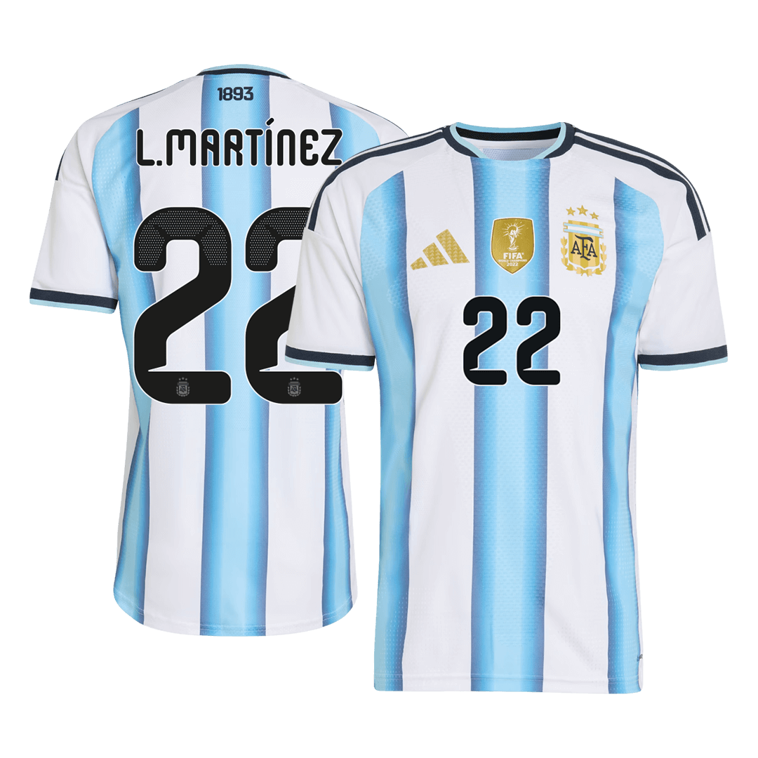 L.MARTÍNEZ #22 Player Version Argentina Home Soccer Jersey World Cup 2026 Blue&White